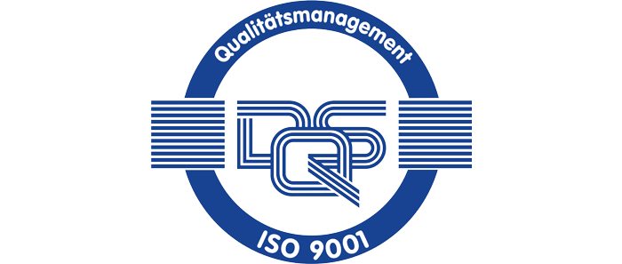 ISO 9001 Zer­ti­fi­zie­rungssiegel